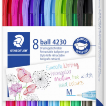 Staedtler 4230 Ballpoint Pen - Assorted Colours (Pack of 8)